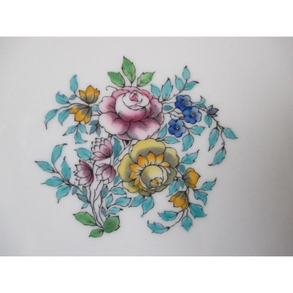 Minton Ardmore Ivory Rim Turquoise Floral Swirl Bone China 12" Platter 1939-74 - Picture 2 of 8